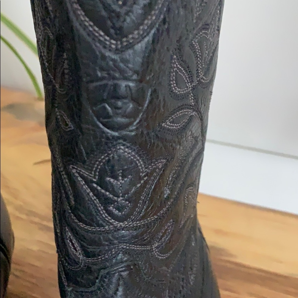 Ariat Heritage R Toe Black Cowboy Western Boots 8 - Picture 5 of 8